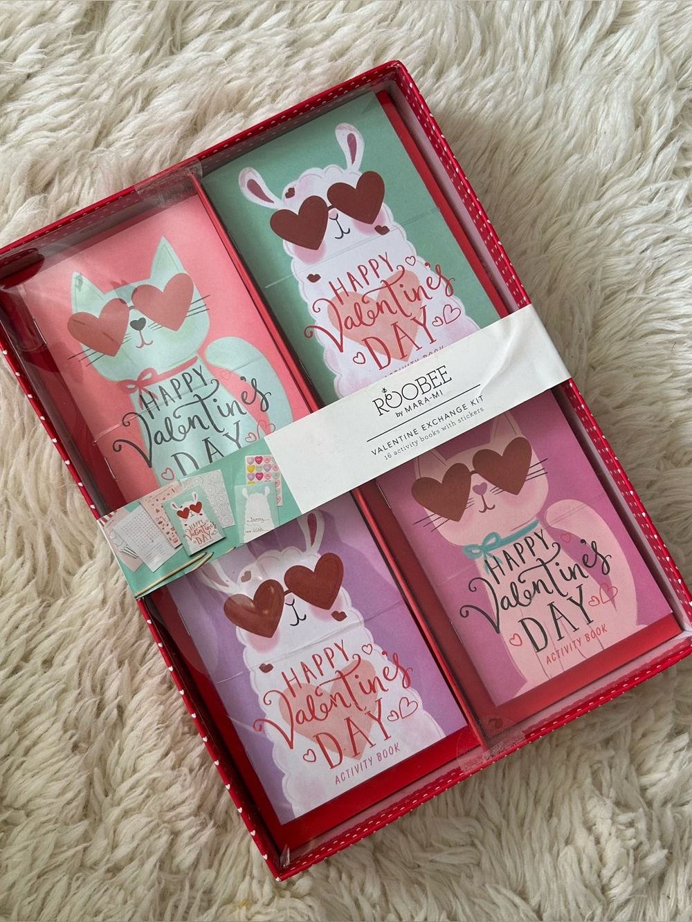 Roobee by Mara-Mi Valentine Exchange Kit - 16 Activity Book Sets w/ Stickers